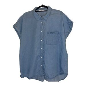 Workshop Republic Women's Chambray Blue Button Down Shirt